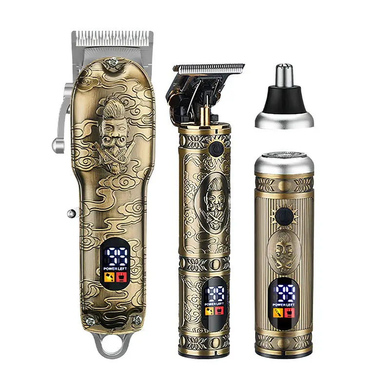 Professional Cordless Beard Trimmer Hair Clippers Set Nose Hair Trimmer for Men  Grooming Kit for Haircut Carving Shaving Trim 6