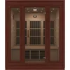 Home Sauna Room for 3 Person Hemlock Wooden Indoor Sauna Spa - Bluetooth Speaker, Heating Plate, Touch Control Panel Temperature 1