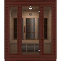 Home Sauna Room for 3 Person Hemlock Wooden Indoor Sauna Spa - Bluetooth Speaker, Heating Plate, Touch Control Panel Temperature 1