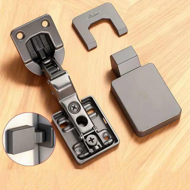 บานพับแบบฝังในตัว แขนสั้น ระบบไฮดรอลิก ปรับระดับได้ สำหรับตู้ครัว ตู้เสื้อผ้า ตู้รองเท้า 1