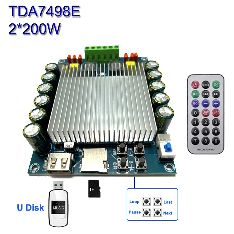 2*200W TDA7498E HiFi Audio wzmacniacz cyfrowy pokładzie mocy klasy D ...