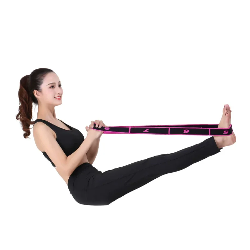 1pcFitness Exercise Women Man Latin Dance Elastic Stretch Belt Exercise Pull Strap Sports Yoga Resistance Band For Body Building