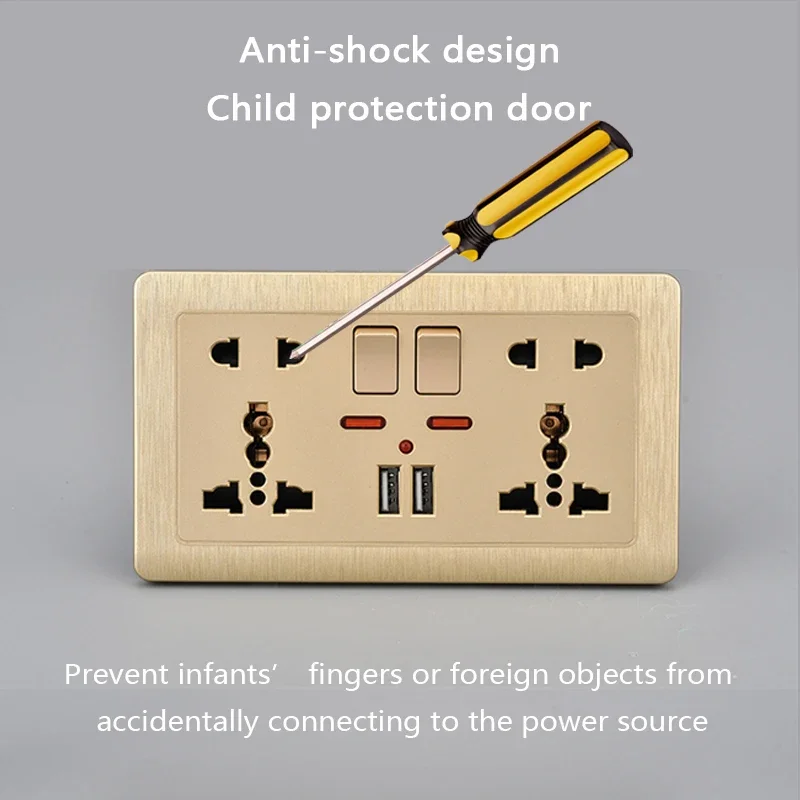 Depoguye 흰색 USB 플러그 벽 소켓, 범용 10홀 전원 소켓, 소켓 및 스위치, USB 충전 AC110V-250V 소켓