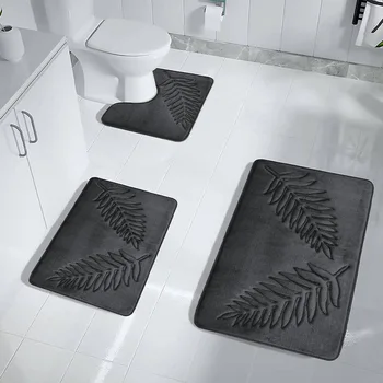 Tapis de bain en mousse à mémoire de forme, tapis de toilette Extra doux et antidérapant, tapis de bain Super confortable pour sol de salle de bain 1