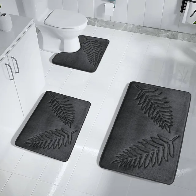 Tapis de bain en mousse à mémoire de forme, tapis de toilette Extra doux et antidérapant, tapis de bain Super confortable pour sol de salle de bain 1
