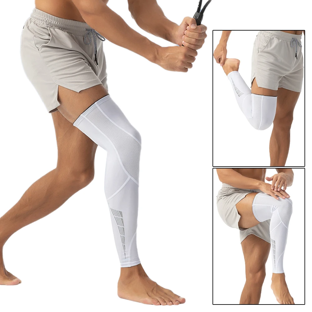 Full leg compression sleeves providing muscle support and circulation