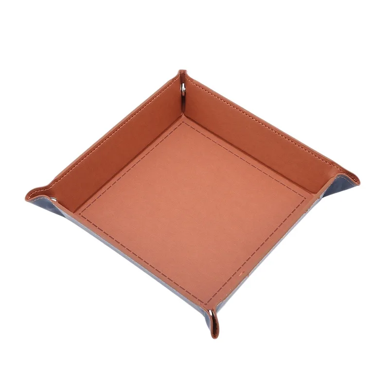 Hexagon Folding Dice Tray - Double-Sided PU Leather & Velvet Storage Holder