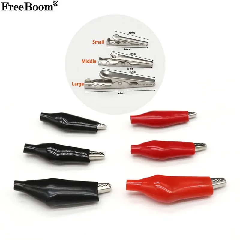 28 35 45mm Metal Alligator Clip G98 Crocodile Electrical Clamps Testing Probe Meter with Plastic Boot Car Auto Battery