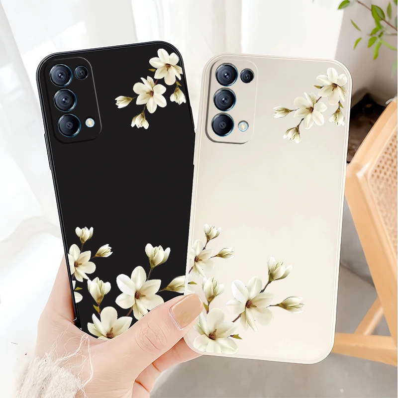 Elegant Flowers Shockproof Silicone Phone Case - Soft Protective Cover
