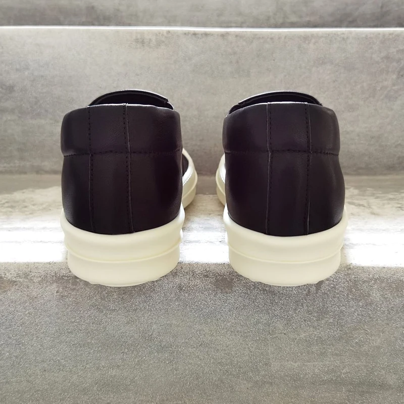 Fashion Male Sneakers High Street Men's Casual Shoes Comfortable Black Solid Couple Shoes Slip-on Women's Sneakers 5