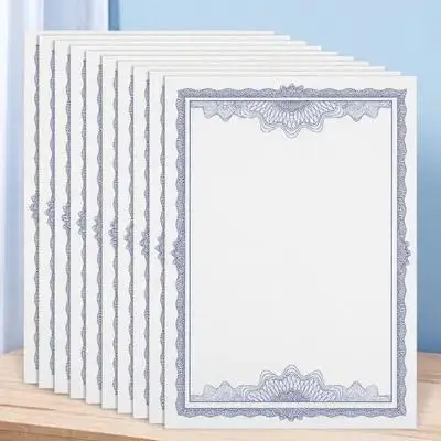 10Pcs 빈 학위 증명서 용지 학교 사무실 사용을 위한 쓰기 가능 인쇄 가능 A4 상장 용지 학교 용품