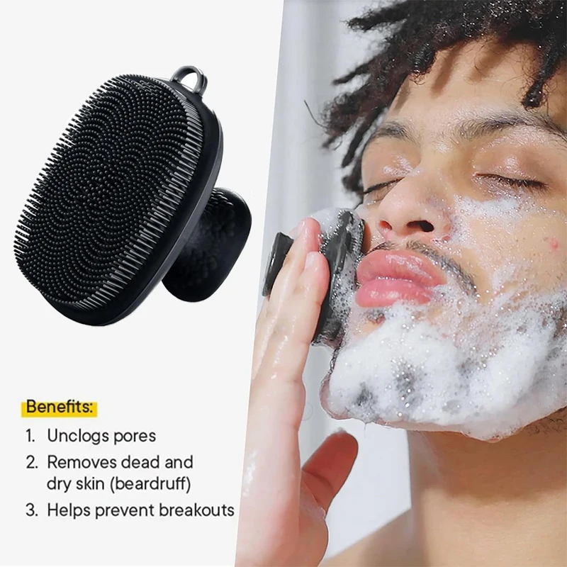 Facial Cleansing Brush Silicone Face Scrubber for Men and Women Manual Skin Care