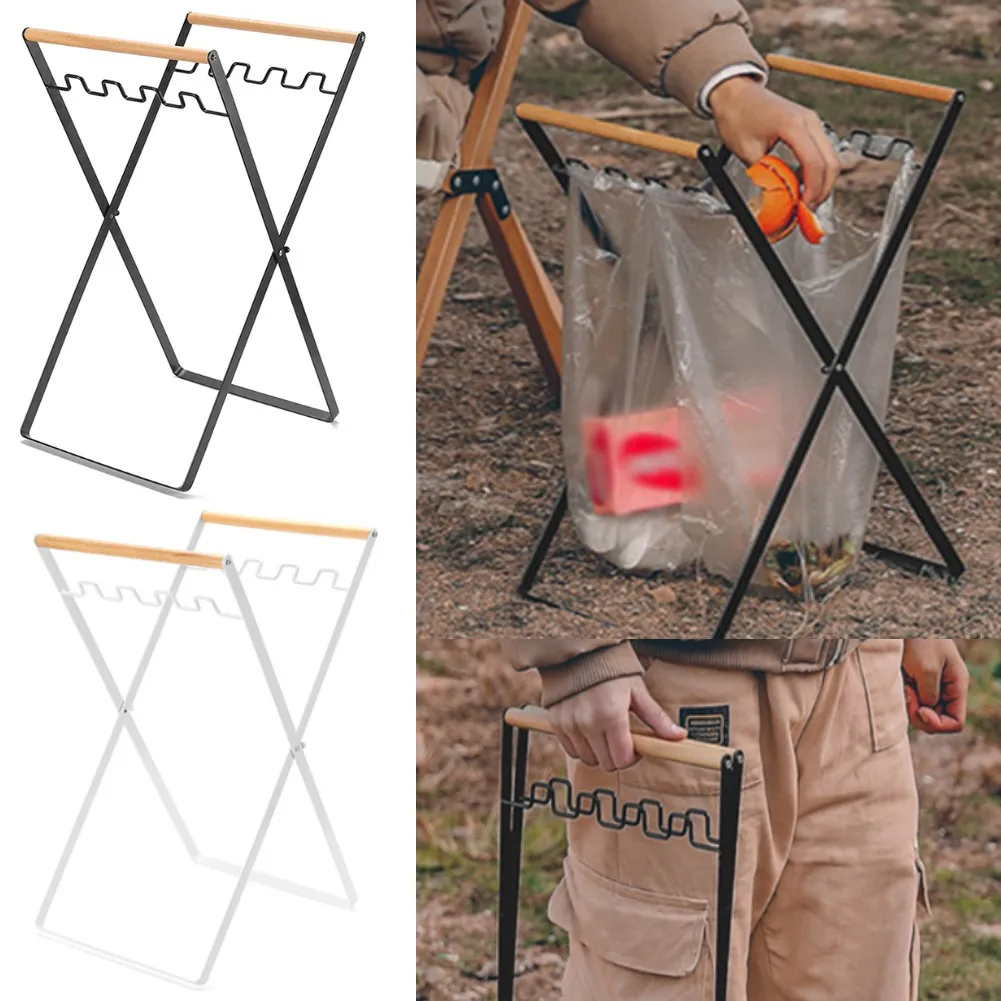 Foldable Plastic Garbage Hanging Bag Holder Outdoor Camping Trash