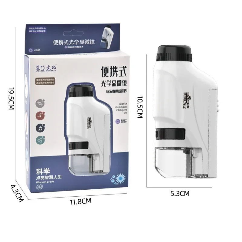 Handheld Microscope Battery Powered With LED Light Kids Science