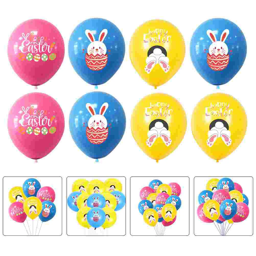 

24 Pcs Easter Balloons Exquisite Latex Decor Scene Decoration Bunny Spring Adorable