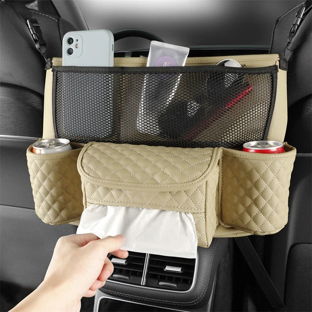 Auto Leder Sitz Lagerung Tasche Halter Konsole Organizer für Front Sitze  Multifunktionale und Praktische Lagerung Auto Liefert