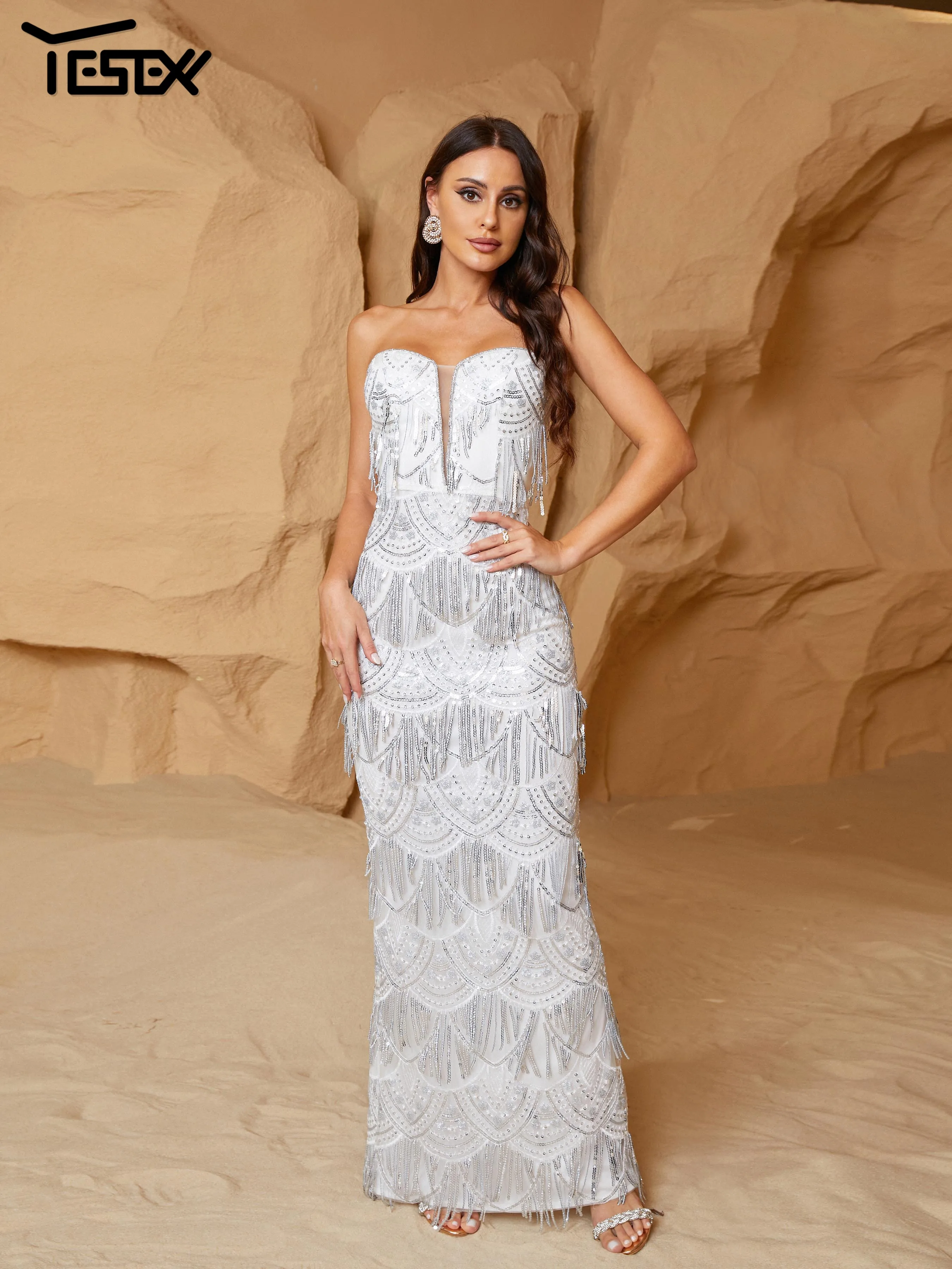 yesexy-new-strapless-sequin-chic-elegant-tassel-mermaid-evening-wedding-prom-formal-occasion-dresses