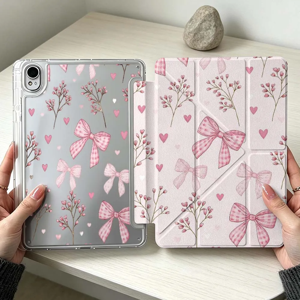 Bow Floral Heart Pattern Soft Tablet Case