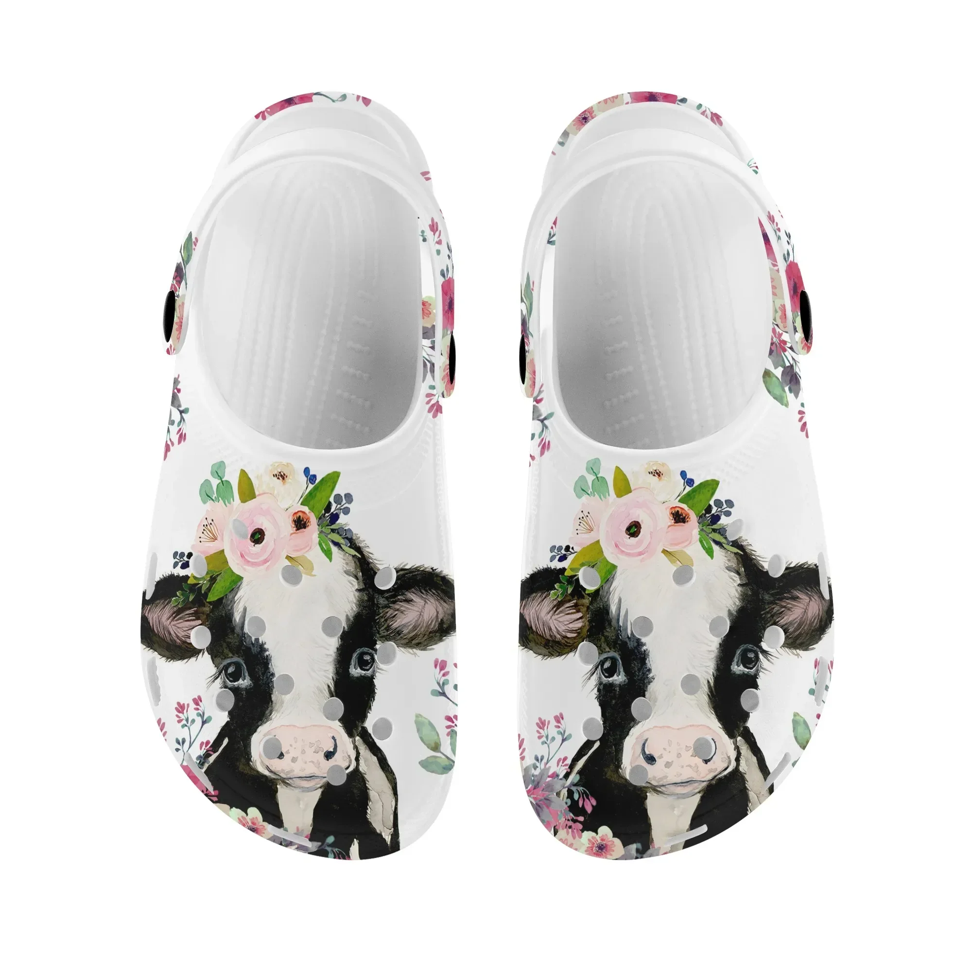 Fashion Breathable Summer Women Sandals Casual Sunflower Cow Design Bathroom Shower Slippers Soft Sole Garden Shoes Slides Gift