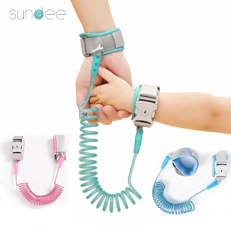 Child Anti-lost Wrist Link Traction Rope 2m Spring-loaded Toddler Strap Safety Harness Outdoor Anti Loss Wristband for Kid Baby baby harness baby loss prevention bracelet