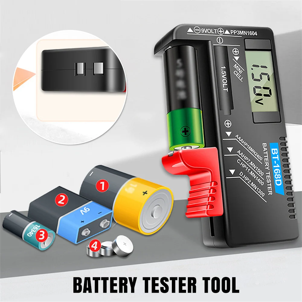 5PCS Battery Tester For AA AAA D C 9V Button Battery All in 1 Battery Checker - 3