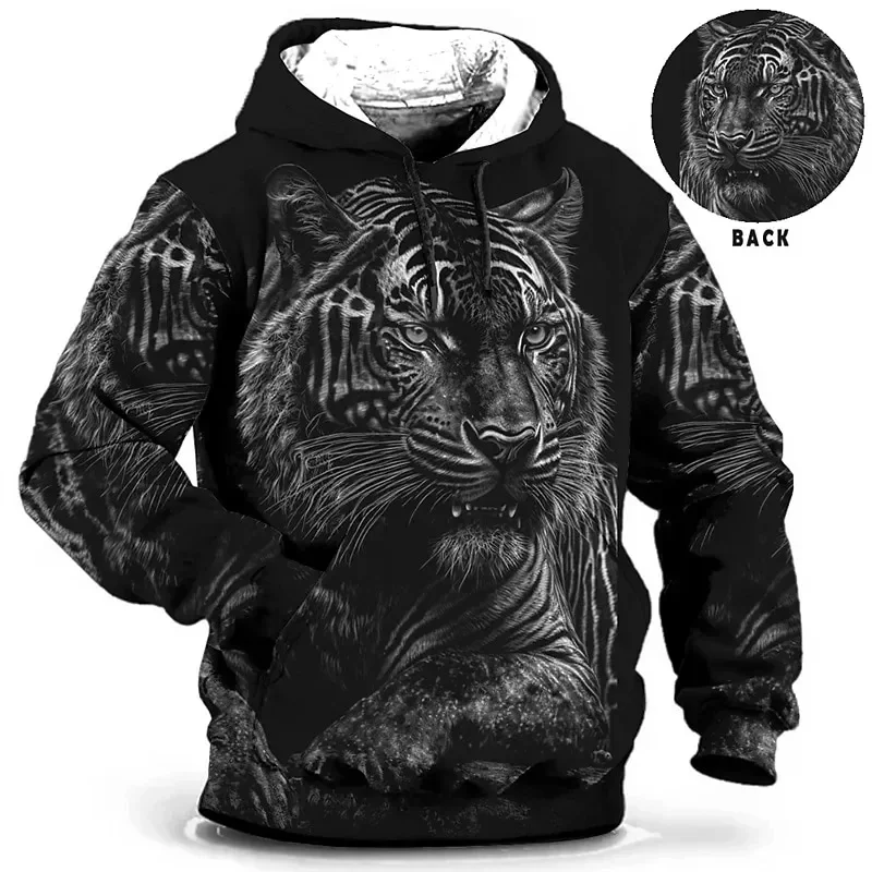 thumbnail image 1 of Sudadera con capucha para hombre, con estampado de tigre en 3D, holgada, de diseñador, para primavera y otoño, de manga larga, talla 4XL, ropa Harajuku Y2k de gran tamaño, 1 of 5