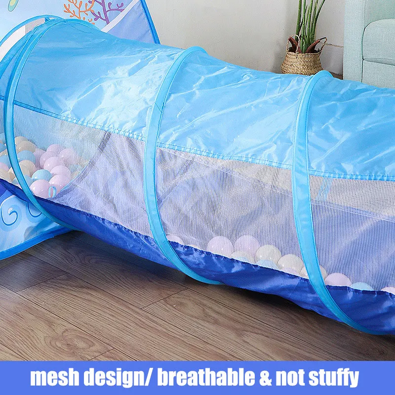 3 in 1 Children's Tent Toys Camping Tents Portable Kids Ball Pool for Children Play House Crawling Tunnel Outdoor Pop-up Tent 4