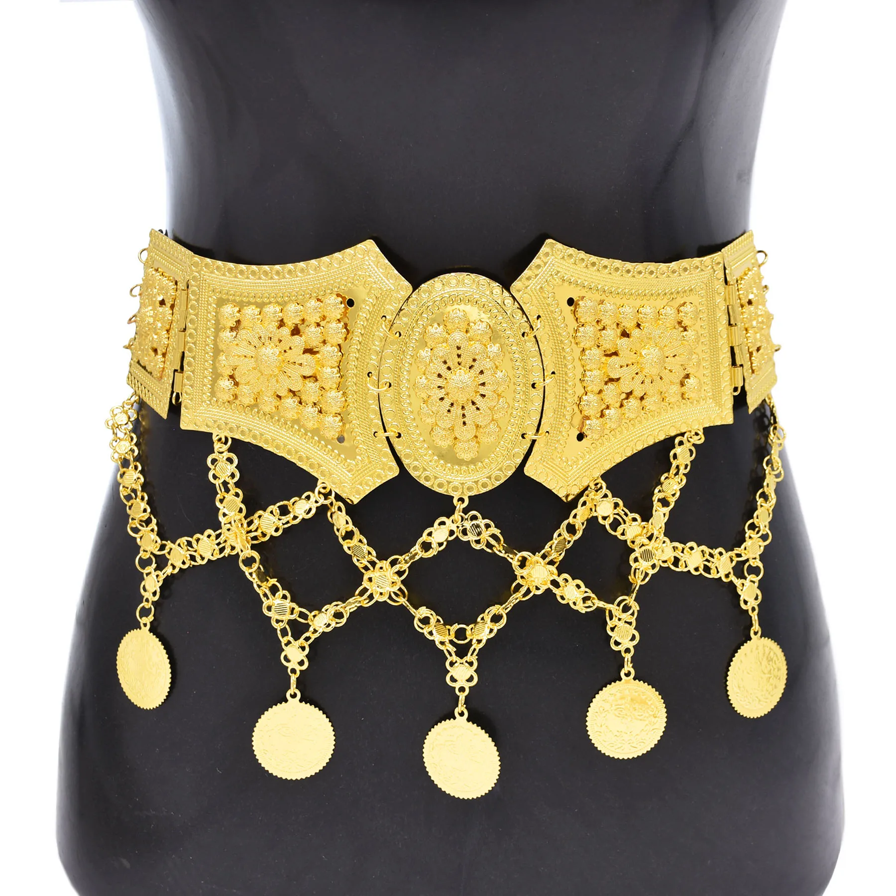 

Bohojewelry Store Ethnic Gold Coin Cross fringed Women's Body Jewelry Exaggerated Waist Chain Body Jewelry