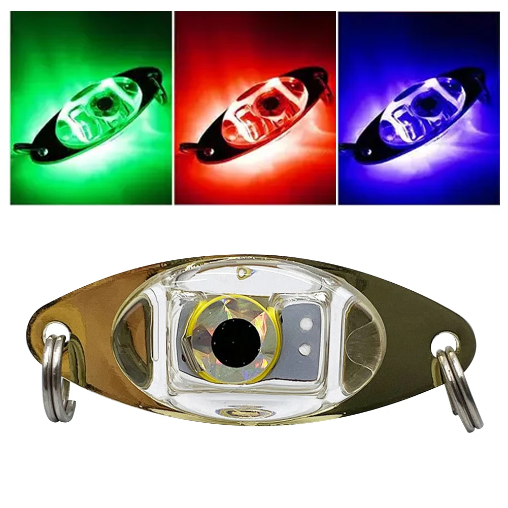 Led Underwater Fishing Lures Light Electronic Luminous Metal Spoons Flasher Fishing Bait Lure Bait Freshwater Sea Lures - 3