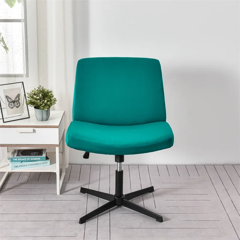 Wide Back Chair Cover Armless Office Desk Swivel Chair Slipcovers Stretch Spandex Computer Seat Covers Solid Color Home Study 4