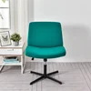 Wide Back Chair Cover Armless Office Desk Swivel Chair Slipcovers Stretch Spandex Computer Seat Covers Solid Color Home Study 4