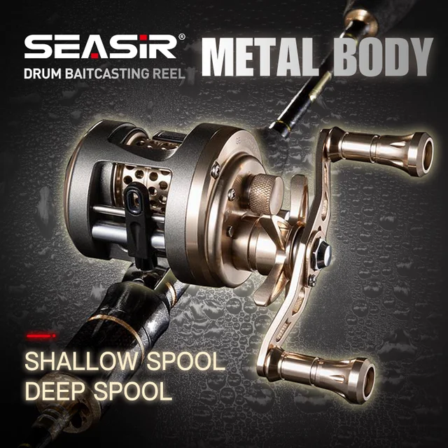 SEASIR JH Drum Baitcasting Reel Metal Body Micro/Deep Spools High