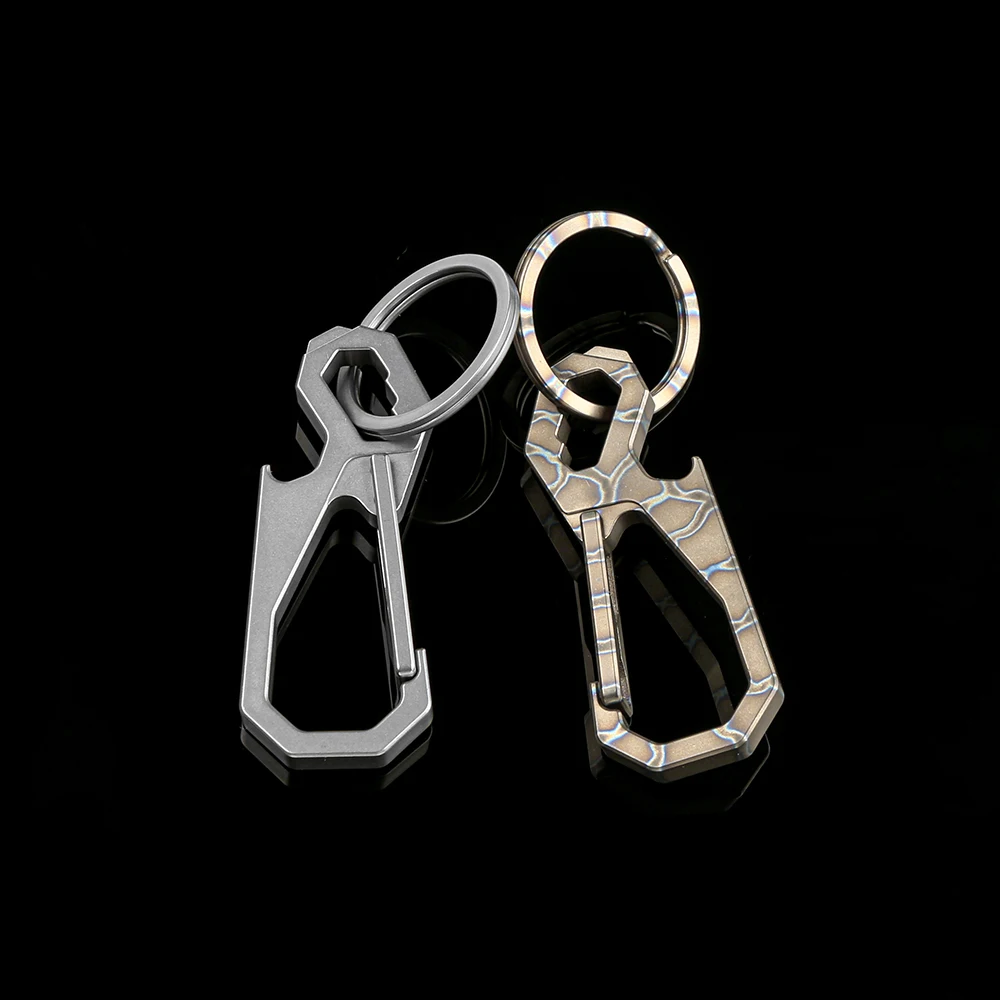 EDC Small Titanium Alloy Carabiner Spring Snap Hook Clip Key Hold Buckle  Tool