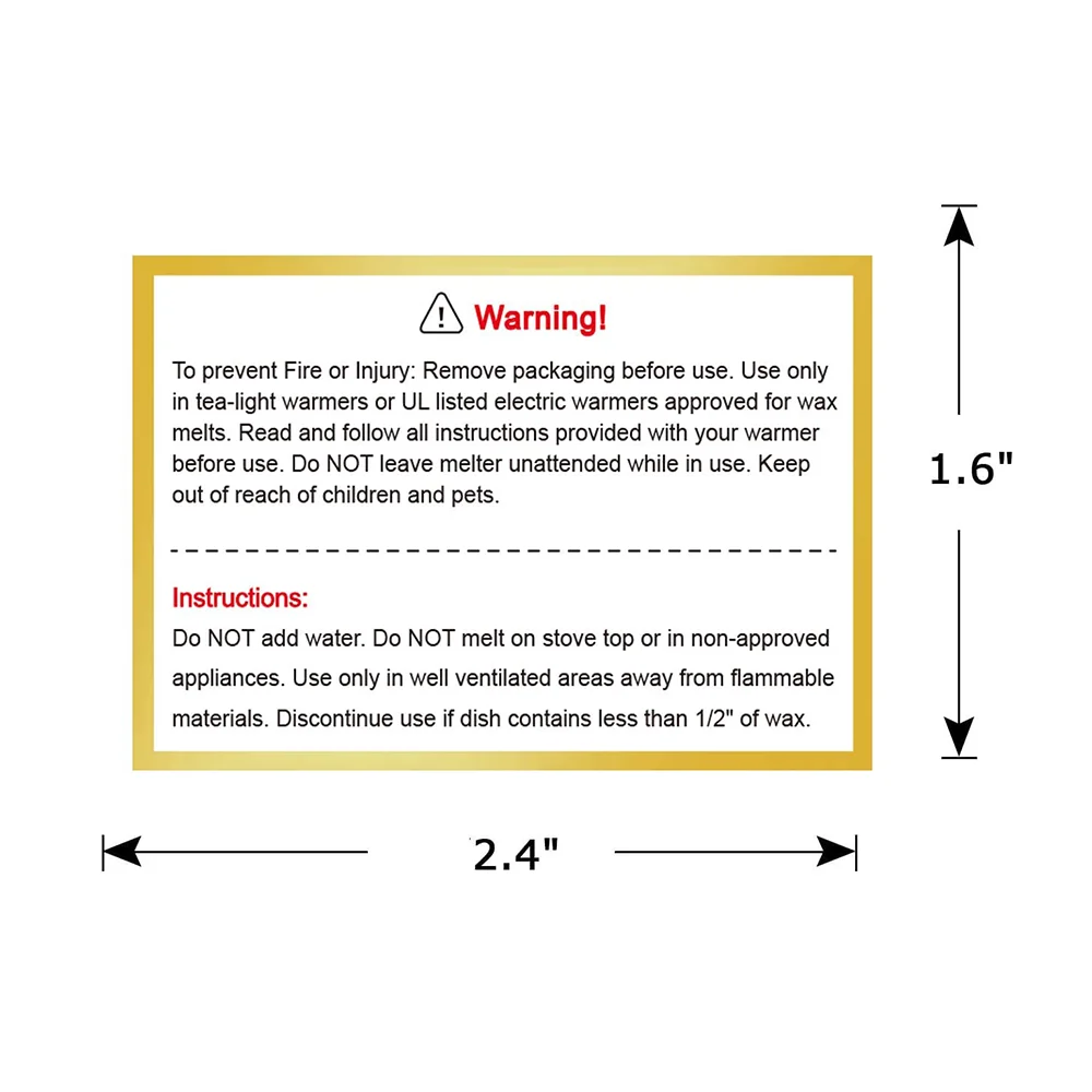 2.4 X 1.6 Inch Gold Candle Warning Stickers Waterproof Square Safety Candle  Warning Labels For Wax Melt Molds Making 500 Pcs - Quotes & Words -  AliExpress