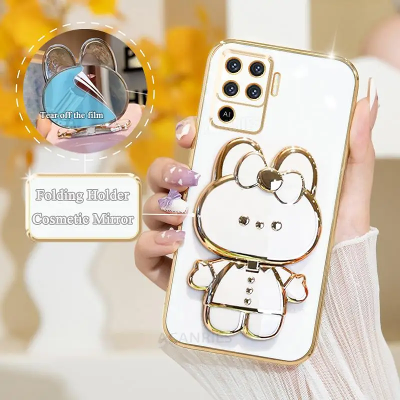 Luxury Plating Mirror Holder Case with Silicone Stand