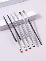 6PCS Thin Eyeliner Makeup Brush Set Fine Liner Brushes Professional Angled  Eyebrow Brush High Quality Brow Contour Makeup Tool 2