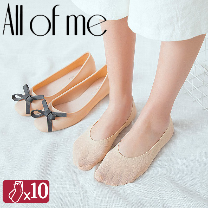 10Pcs/Set Summer Combed Tabi Socks Solid Comfortable Breathable Toe Socks Women Non-slip Invisible Low Cut Kawaii Boat Sock New