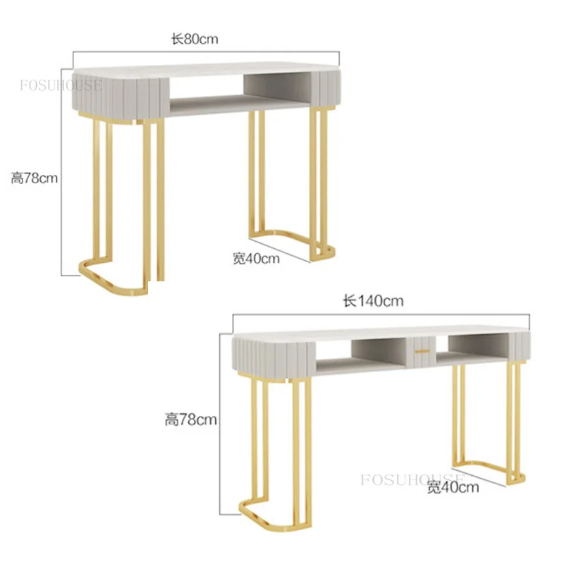 Nordic Light Luxury Nail Tables Chair Set Modern Simple Double-layer Manicure Tables Single Double Professional Manicure Table