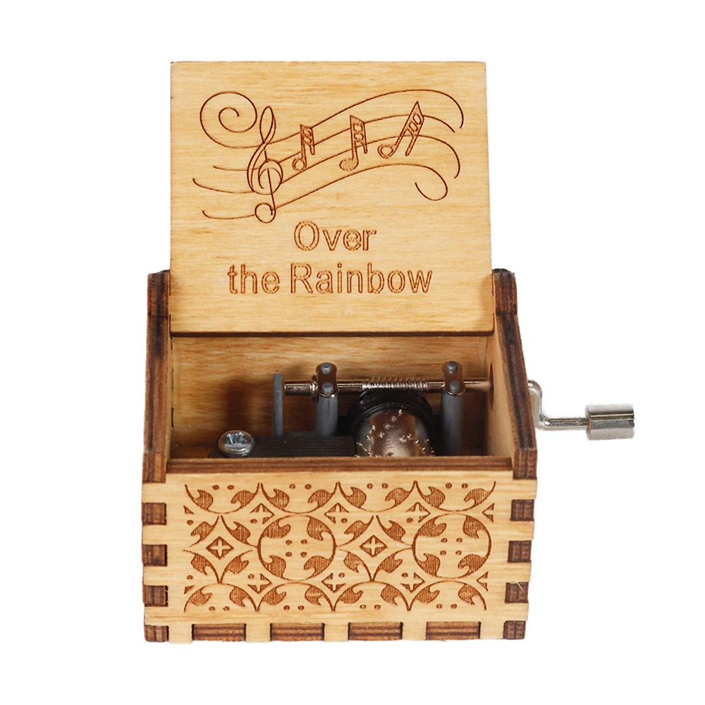 Antique Wooden Music Box - Perfect Gift for Kids Carved Hand Crank For Winnie the Pooh Theme Music 6