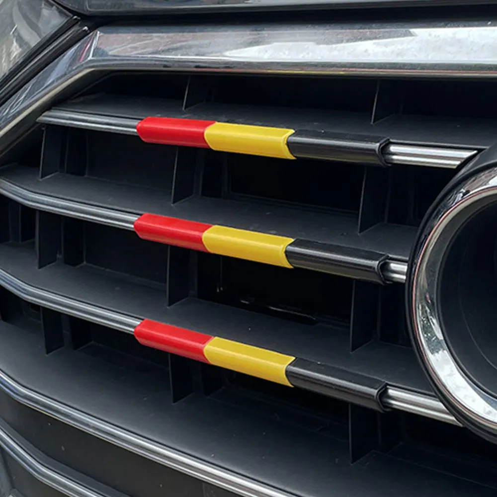 Tri-Color Racing Grille Trim Strips - Decorative Exterior Car Accessories