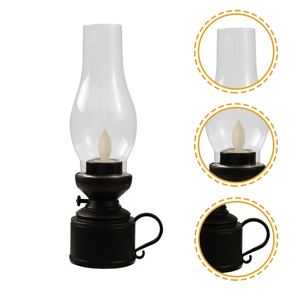 

Vintage Flameless Table Lamp Led Kerosene Lamp Nightstand Oil Lamp Operated Retro Candle Lantern Bedroom Living Room
