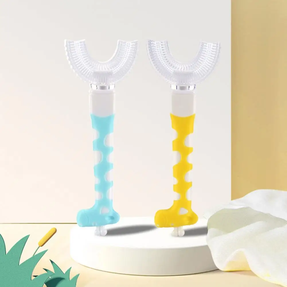 

Детская зубная щетка U-образной формы, детская зубная щетка для ухода за полостью рта, Мягкая Силиконовая зубная щетка для отбеливания зубов