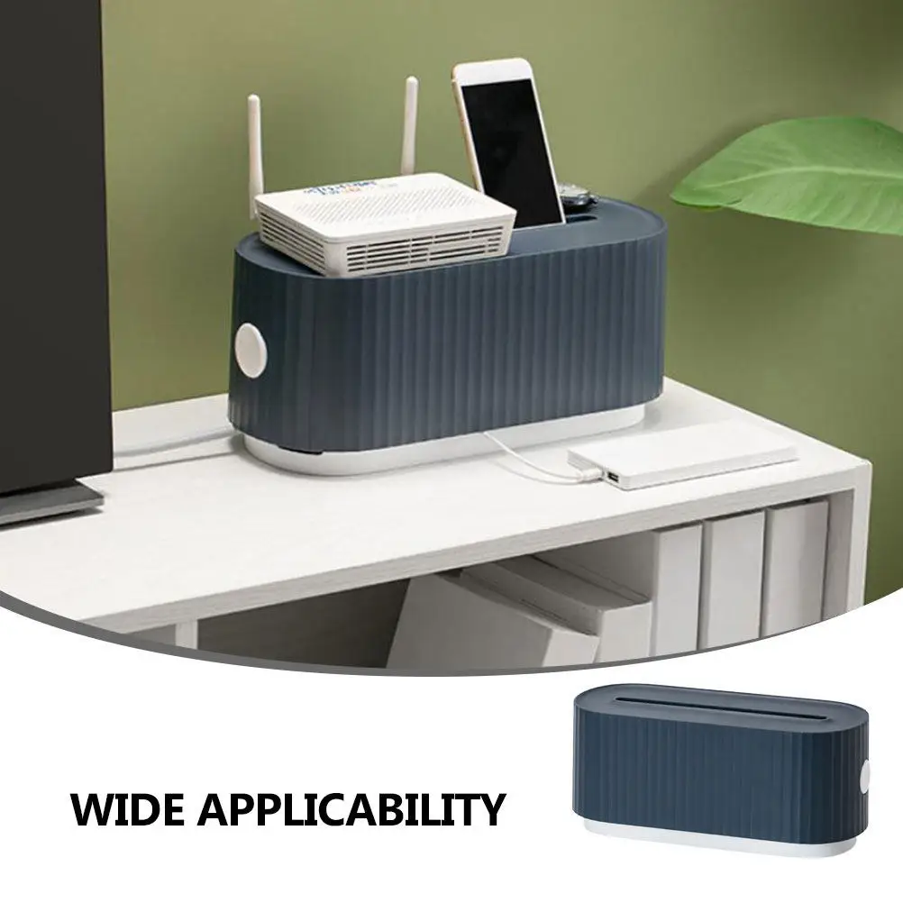 1Pcs 케이블 보관 코드 정리함 가정용 데스크탑 충전 케이블 컨테이너 홈 오피스용 블루 와이어 보관 케이스