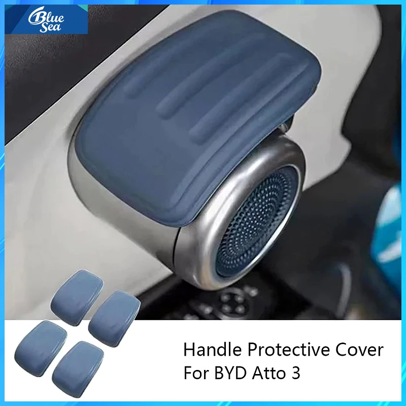 For Byd Yuan Plus Atto 3 2022-2025 Car Inner Handle Protection Cover Waterproof Silicone Case Scratch Wear resistant Accessories
