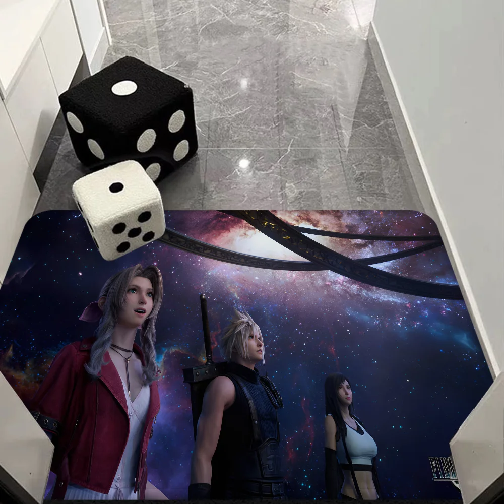 Final Fantasy Series Games Cartoon Floor Mat Rectangle Anti-slip Home Soft Badmat Front Door Indoor Outdoor Mat Welcome Doormat 4