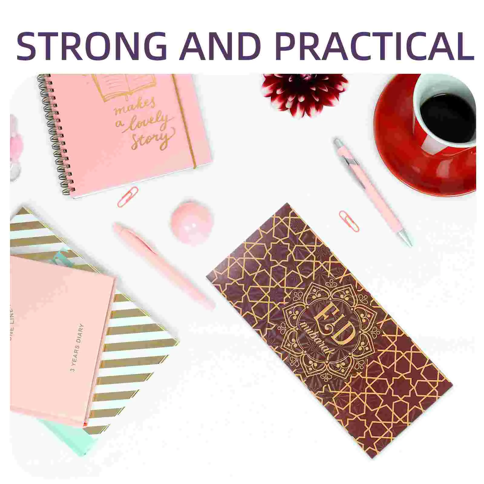 Decorative Eid Mubarak Paper Blessing Envelopes Cards Envelope Party Bag Filler Receipt Envelopes Bills Printing 12Pcs