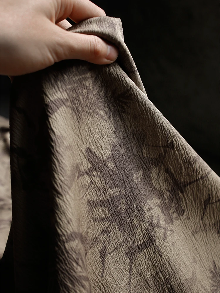 

Niche Splash-Ink Distressed Fabric New Chinese Style Retro National Maillard Skirt Clothing Designer Cloth