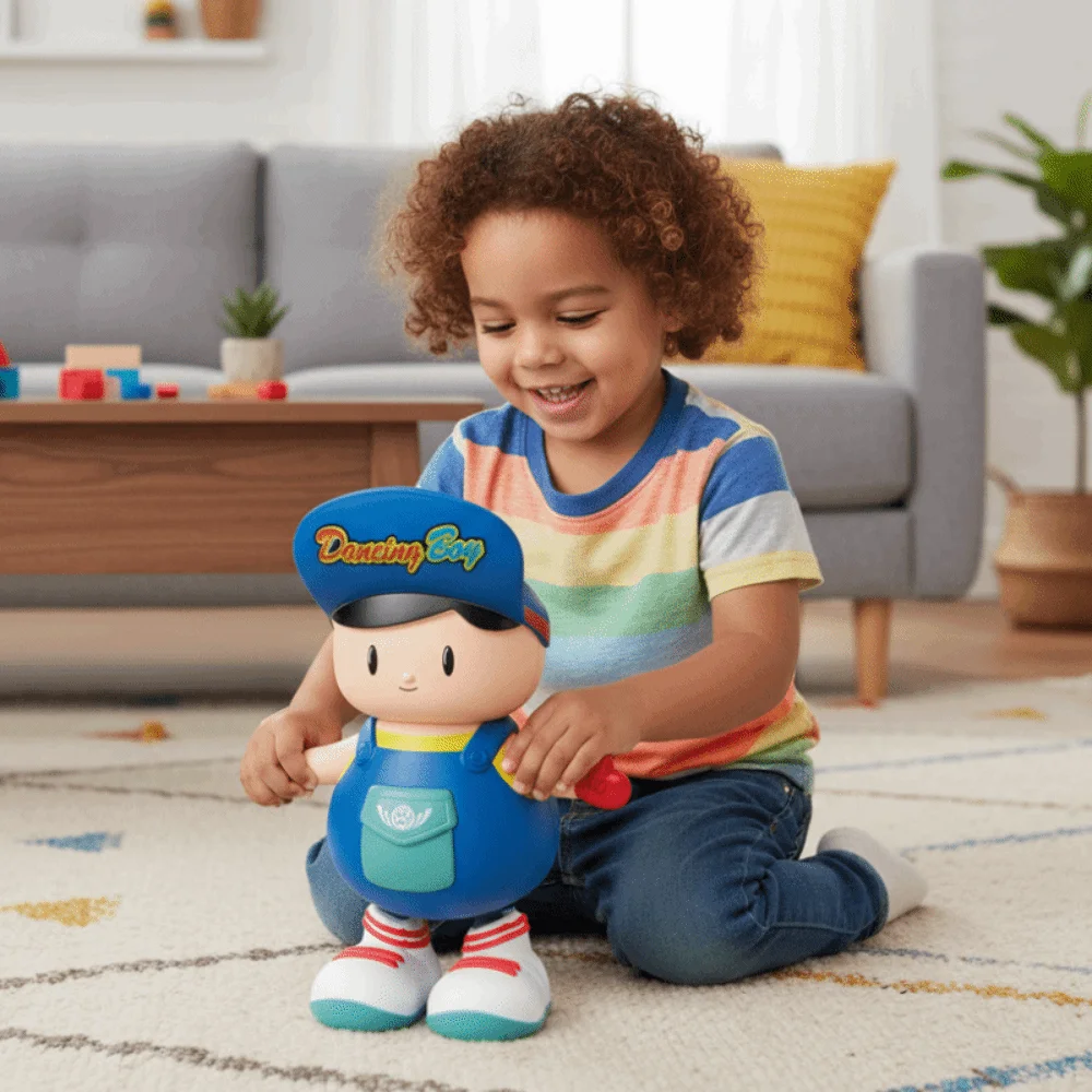 LED 춤추는 소년 피규어 플라스틱 조명 포함 춤추는 스윙 소년 컬렉션 움직이는 어린이 전기 장난감 생일 선물