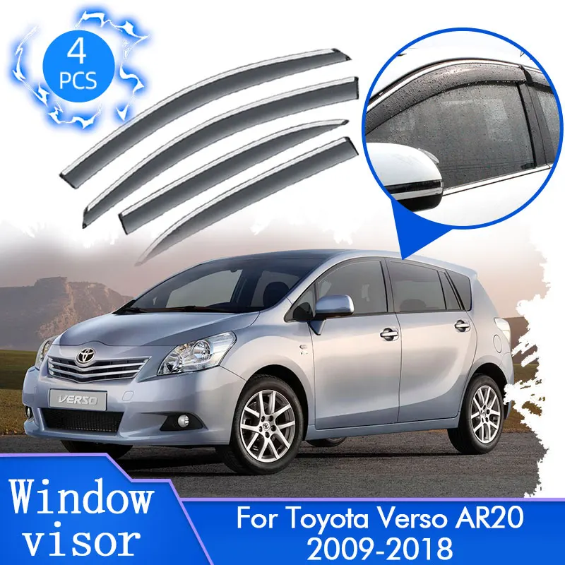 Per Toyota Verso Ar20 2009 ~ 2018 Auto Porta Laterale Parabrezza Finestra Visiere Pioggia Sole Deflettori Tendalino Protezioni Copertura Trim Accessor