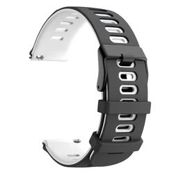 Breathable Sport Silicone Strap, Soft and Comfortable - 20mm/22mm - 1pcs 20mm (Black White)